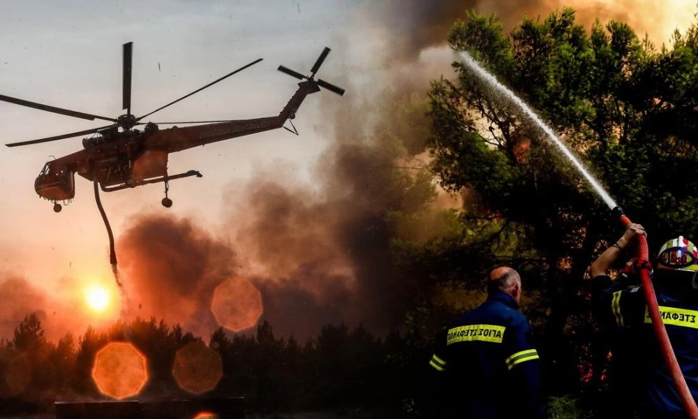 Φωτιά στην Εύβοια: Πλησιάζει την θάλασσα η πύρινη λαίλαπα στα Βασιλικά